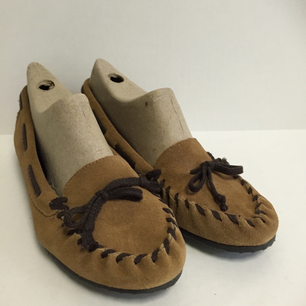 Dr Scholls Tan Moccasins Flats Slippers Size 8.5m